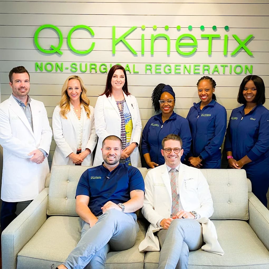 Clean, professional medical spa treatment room with neutral tones at QC Kinetix - Mt Pleasant in Mount Pleasant
